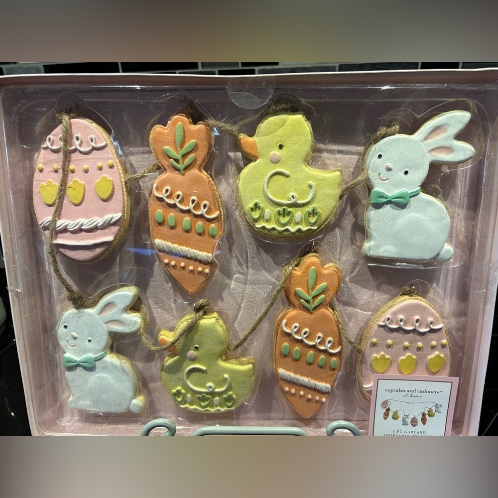Cupcakes & Cashmere Easter Garland with Pastel Ornaments